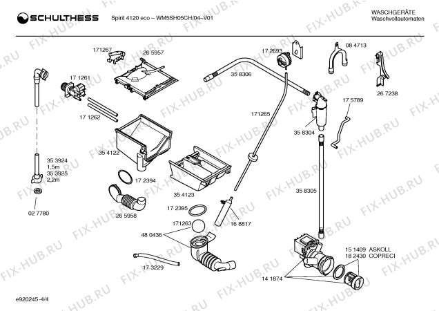 Взрыв-схема стиральной машины Schulthess WM5SH05CH Spirit 4120 eco - Схема узла 04