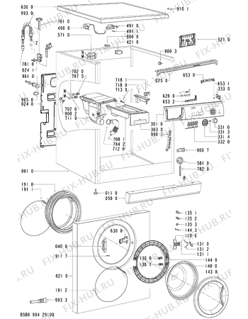 Схема №1 FL 1265 с изображением Декоративная панель для стиралки Whirlpool 481245310487