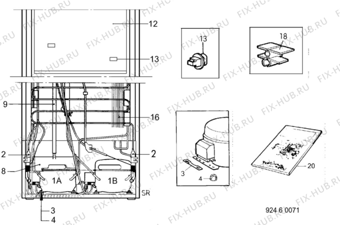 Взрыв-схема холодильника Unknown TR1238G - Схема узла C10 Cold, users manual