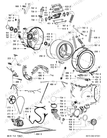 Схема №1 090 TC/GD с изображением Обшивка для стиралки Whirlpool 480111100813