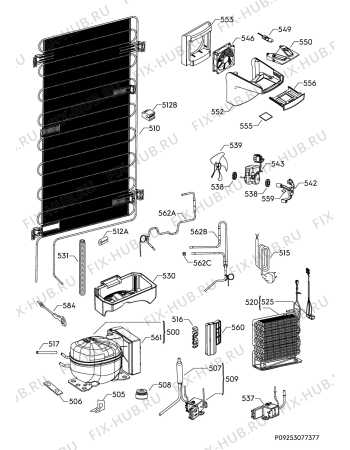 Взрыв-схема холодильника Aeg SCE81935TS - Схема узла Cooling system 017