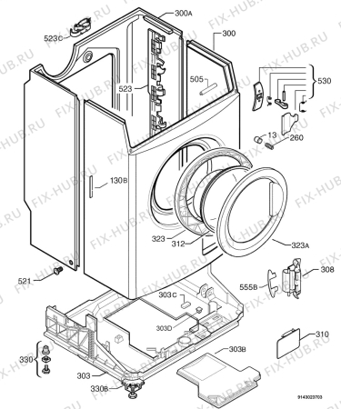 Взрыв-схема стиральной машины Zanussi Electrolux ZWX1506W - Схема узла Housing 001