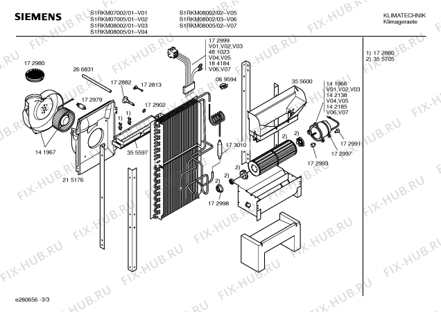 Схема №2 S1RKM08005 с изображением Фильтр для кондиционера Siemens 00356755