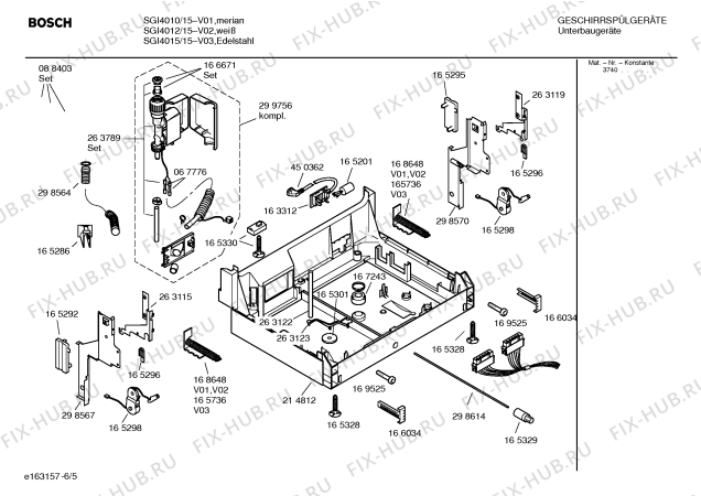 Взрыв-схема посудомоечной машины Bosch SGI4010 - Схема узла 05