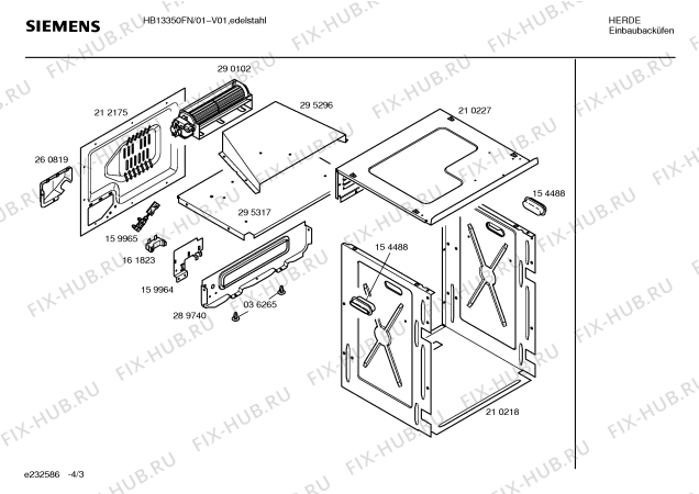 Схема №2 HB13350FN с изображением Инструкция по эксплуатации для плиты (духовки) Siemens 00520866