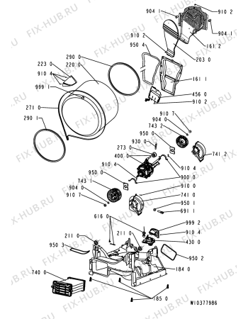 Схема №1 AZA 9780 с изображением Клавиша для стиралки Whirlpool 481010372411