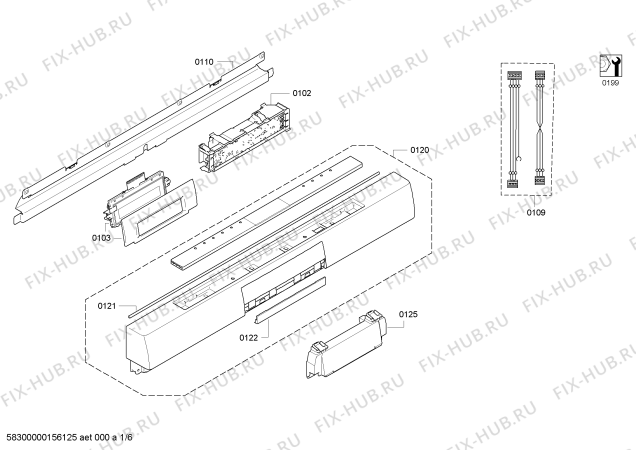 Схема №3 SMU58T42SK с изображением Передняя панель для посудомойки Bosch 00706395