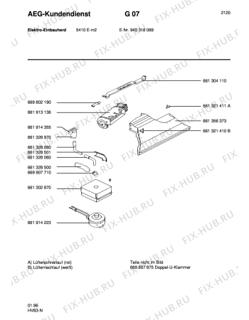 Схема №1 COMP. 5305E-W с изображением Ветродув для плиты (духовки) Aeg 8996619131361