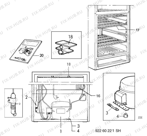 Взрыв-схема холодильника Privileg P3839 - Схема узла C10 Cold, users manual