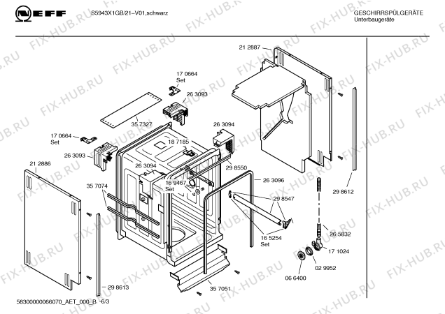 Схема №3 S5943X0GB с изображением Инструкция по эксплуатации для посудомоечной машины Bosch 00583470