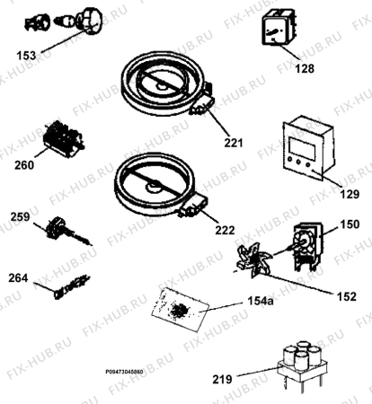 Взрыв-схема плиты (духовки) Electrolux EKC513513X - Схема узла Section 7