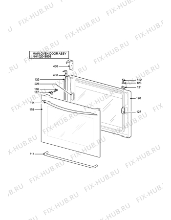 Взрыв-схема плиты (духовки) Tricity Bendix CSIE508GR (STRATA) - Схема узла H10 Main Oven Door (large)