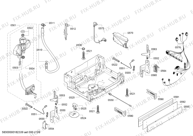 Взрыв-схема посудомоечной машины Bosch SMU53L65EU SilencePlus - Схема узла 05