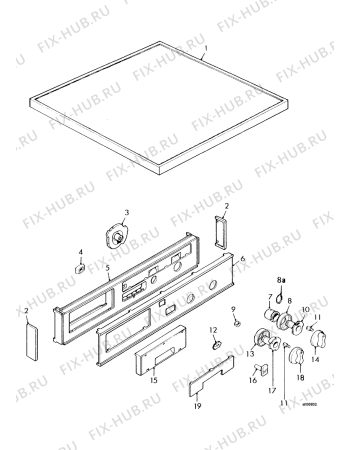 Взрыв-схема стиральной машины Zanker 800 - Схема узла Control panel and lid