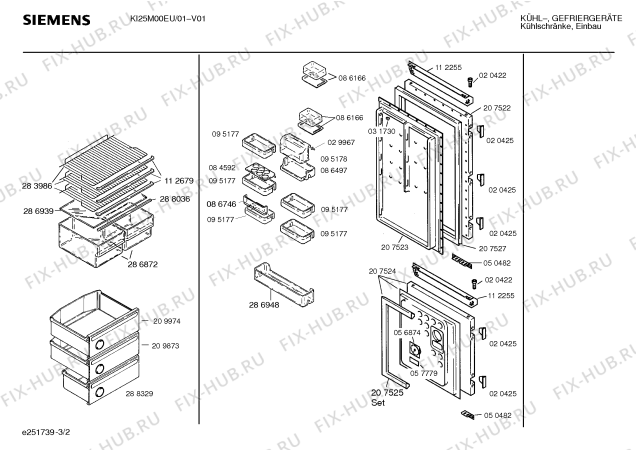 Взрыв-схема холодильника Siemens KI25M00EU - Схема узла 02