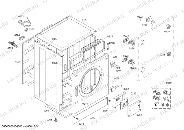 Схема №2 WDI1640 с изображением Люк для стиральной машины Bosch 00440693