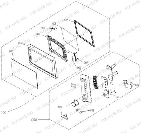 Взрыв-схема микроволновой печи Gorenje MMO20DW (422755, XY820Z) - Схема узла 02