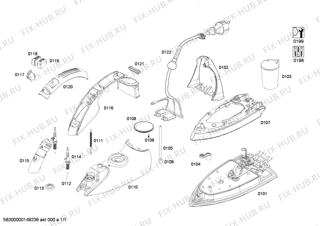 Схема №1 TB56122 slider S4 power edition с изображением Корпус для утюга (парогенератора) Siemens 00674476