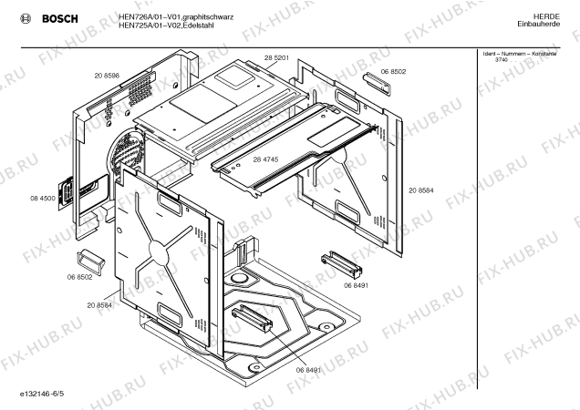 Схема №3 HEN725A с изображением Панель управления для электропечи Bosch 00290564