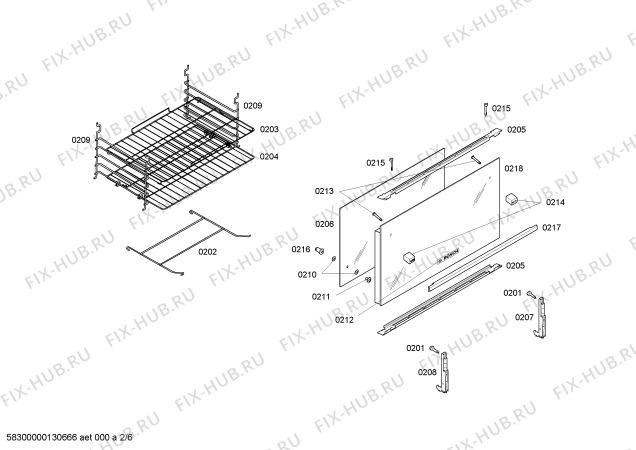 Взрыв-схема плиты (духовки) Bosch HEK65X45EH EXP GRILL 30 EMB INOX GE 127V - Схема узла 02