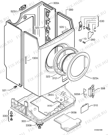 Взрыв-схема стиральной машины Zanussi Electrolux ZWX1605W - Схема узла Housing 001