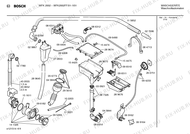 Схема №3 WFK2002FF WFK2002 с изображением Инструкция по эксплуатации для стиральной машины Bosch 00522544