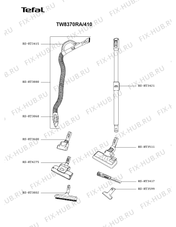 Взрыв-схема пылесоса Tefal TW8370RA/410 - Схема узла RP005337.9P3