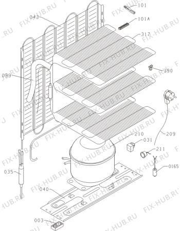 Взрыв-схема холодильника Gorenje F3101W (167015, ZOS1056) - Схема узла 03