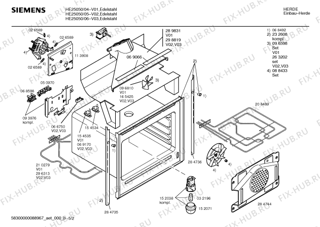 Схема №3 HO36040 с изображением Лампа для плиты (духовки) Siemens 00069065