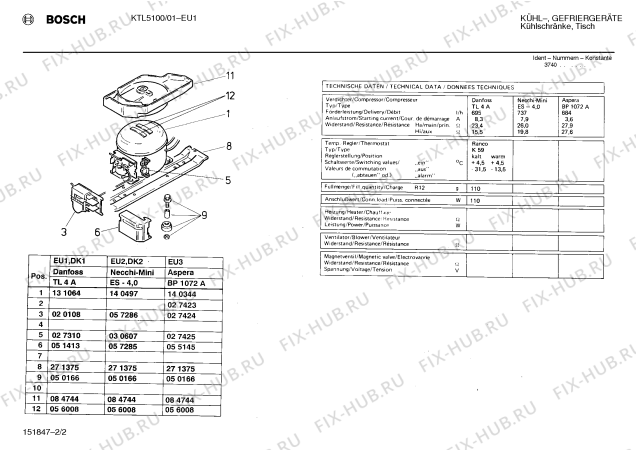 Взрыв-схема холодильника Bosch KTL5100 - Схема узла 02