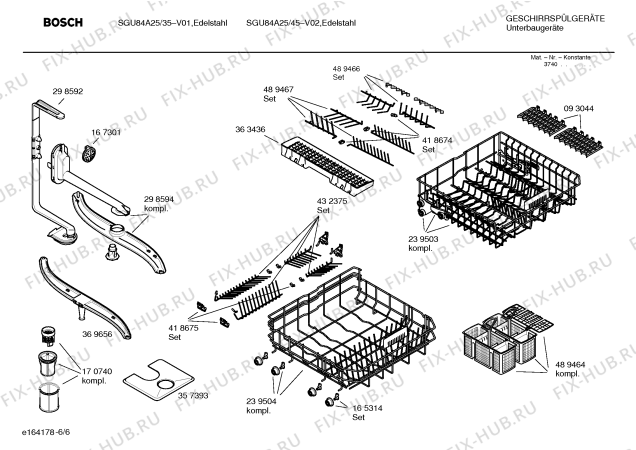 Взрыв-схема посудомоечной машины Bosch SGU84A25 Exclusiv - Схема узла 06
