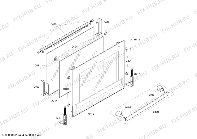 Взрыв-схема плиты (духовки) Bosch HBN230221S - Схема узла 04