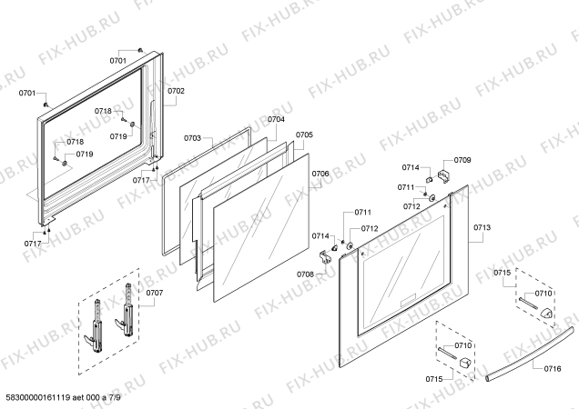Схема №2 HBL5650UC с изображением Панель управления для плиты (духовки) Bosch 00684619