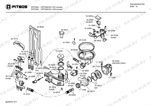 Схема №1 SGIPIA2EU DIP5300 с изображением Кнопка для посудомойки Bosch 00172704