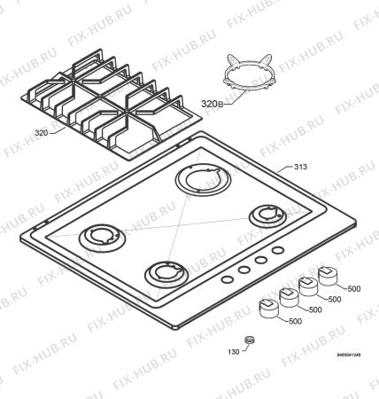 Взрыв-схема плиты (духовки) Electrolux EHG6824X - Схема узла Hob 271