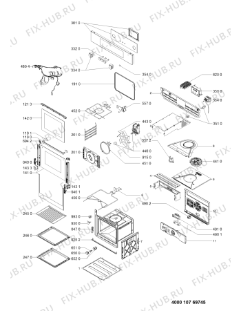 Схема №1 AKP 782 IX с изображением Панель для плиты (духовки) Whirlpool 481010775386