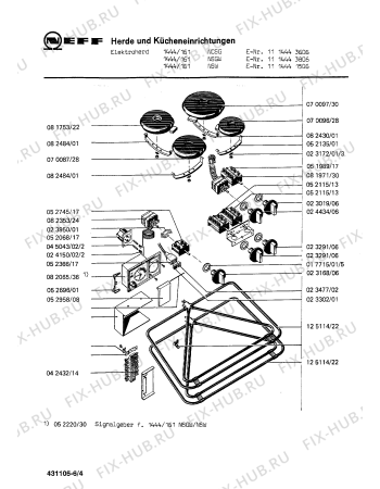 Взрыв-схема плиты (духовки) Neff 1114441506 1444/161NSW - Схема узла 04