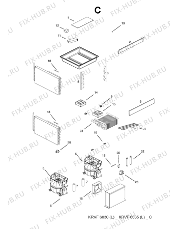 Схема №2 KRVF6035L (F090451) с изображением Руководство для холодильной камеры Indesit C00351084