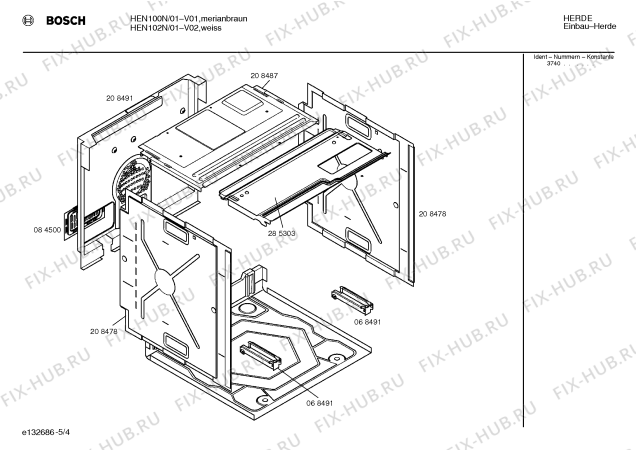 Схема №4 HEN100N с изображением Панель управления для духового шкафа Bosch 00351270