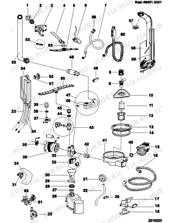 Взрыв-схема посудомоечной машины SCHOLTES LVX1246AN (F041153) - Схема узла