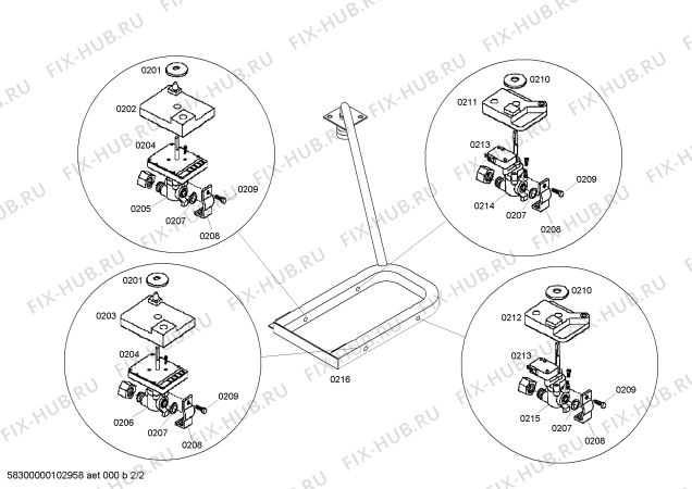 Схема №2 SGS30W с изображением Клапан для плиты (духовки) Bosch 00189879