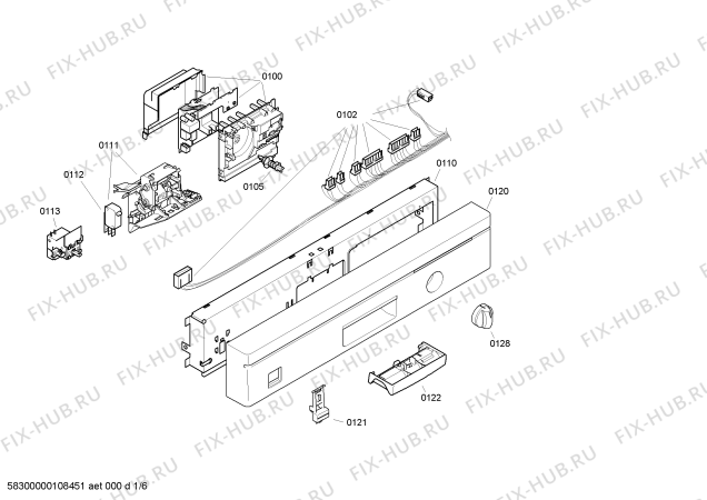 Схема №4 SE26E231EU с изображением Передняя панель для посудомойки Siemens 00445191