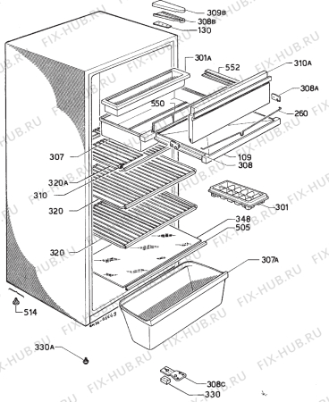 Взрыв-схема холодильника Electrolux ER2021C - Схема узла Housing 001