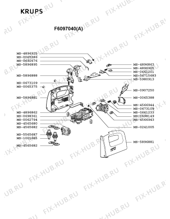 Взрыв-схема блендера (миксера) Krups F6097040(A) - Схема узла IP000750.6P2