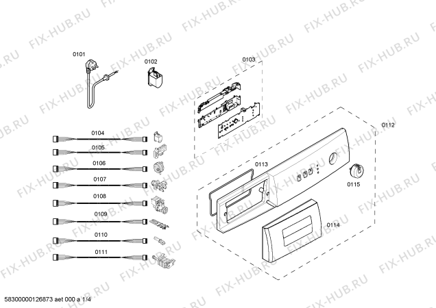 Схема №4 4TS652WA с изображением Панель управления для стиралки Bosch 00665599