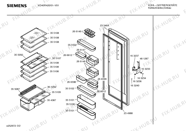 Схема №2 KD40R420 с изображением Передняя панель для холодильной камеры Siemens 00217305