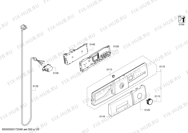 Схема №2 WM14S384FF IQ700 с изображением Панель управления для стиралки Siemens 00747890