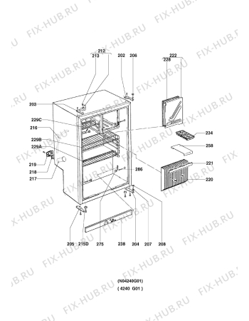 Взрыв-схема холодильника Electrolux RM4240 - Схема узла Housing 001