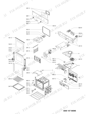 Схема №1 AKP 134/IX с изображением Дверца для плиты (духовки) Whirlpool 481010599883