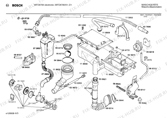 Взрыв-схема стиральной машины Bosch WFE8700 - Схема узла 05